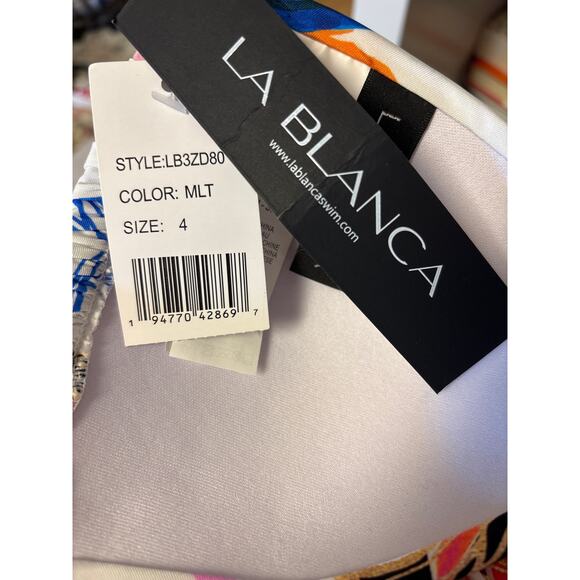La Blanca NWT Women's Paradise Halter Bikini Top Size 4 Multicolor Beach Resort - Picture 4 of 4